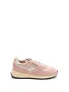 Autry Low Sneaker With Suede Panels And Rubber Sole In White