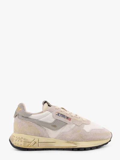 AUTRY REELWIND LOW-TOP SUEDE AND NYLON SNEAKERS WITH USED EFFECT