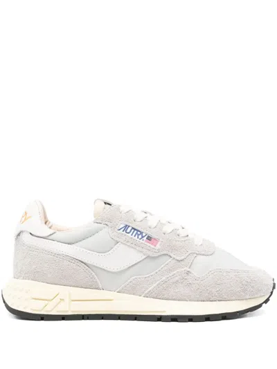 Autry Grey Reelwind Low Suede-blend Sneakers In Pink