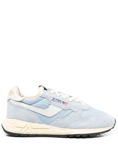 Autry Reelwind Sneakers In Cyan Suede And Fabric In Blue