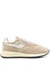 Autry Reelwind Low Nylon And Leather Craquele Pepper And White Sneakers
