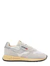 Autry Reelwind Sneakers In Gray And White With Suede In White