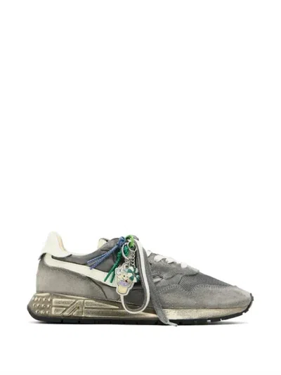 Autry Reelwind Nylon And Suede Sneakers With Charms Shoes In Gray