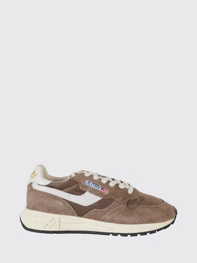 Autry Reelwind Nylon And Suede Sneakers With Serrated Sole In Brown