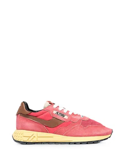 Autry Reelwind Panelled Sneakers In Pink