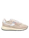 Autry 'reel Wind' Beige Low Top Sneakers With Logo Detail In Beige/white