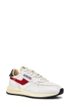 Autry Reelwind Leather Sneakers In White/ Red