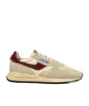 Autry Low Suede Net Sneakers With Contrast Panel In Neutral