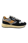 Autry Reelwind Low-top Sneakers In Black Crackled Leather In Black