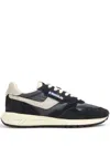 Autry Reelwind Black And Grey Low Top Sneakers With Logo Patch In Leather And Suede Woman Sneakers