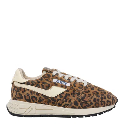 Autry Reelwind Low Sneakers In Leopard Suede And Rutaa Leather Shoes In Multi