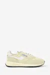 Autry Low Top Suede Panel Sneakers In Cream
