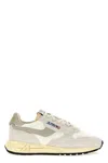 Autry Reelwind Grey Low Top Sneakers With Logo Patch In Leather And Suede Woman In Multi