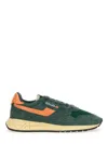 Autry Low-top Sneakers With Textured Suede And Mesh Accents In Green