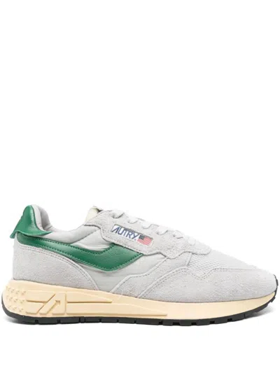 AUTRY AUTRY REELWIND SNEAKERS IN GRAY AND GREEN WITH SUEDE