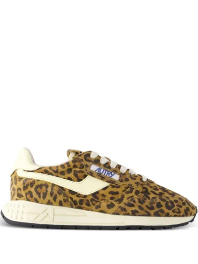 Autry Reelwind Low Sneakers In Leopard Suede And Rutaa Leather Shoes In Multi