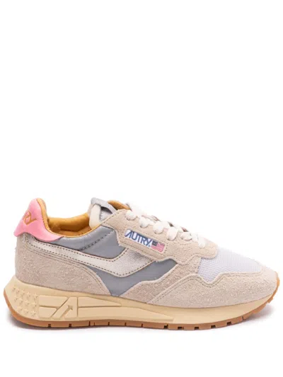 Autry Reelwind Suede Retro Trainer Sneakers In Silvplat