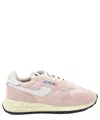 Autry Low Sneaker With Suede Panels And Rubber Sole In Pink