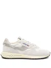 Autry Low-top Sneakers With White Crackled Leather Inserts In White
