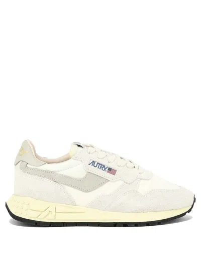 Autry Reelwind Low Nylon And Suede Sneakers In White