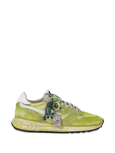 Autry Reelwind In Suede And Nylon And Green Mesh In Multi