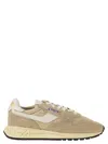Autry Reelwind Low Nylon And Leather Craquele Pepper And White Sneakers
