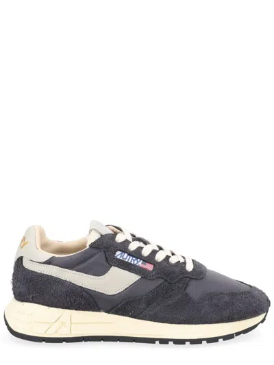 Autry Reelwind Suede And Technical Textile Trainer In Multi