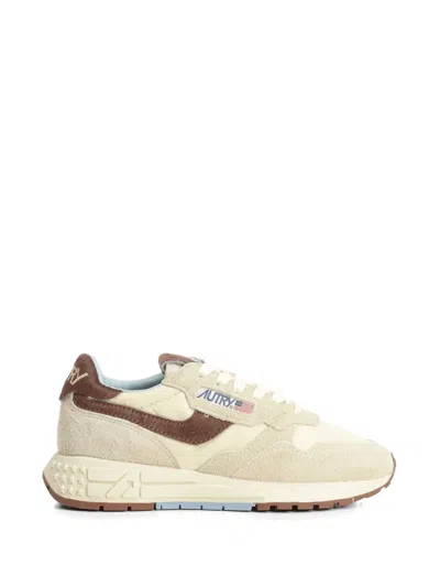 Autry Reelwind Suede Nylon Low Sneakers In Neutral