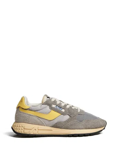 Autry Reelwind Suede Panelled Sneakers In Gray
