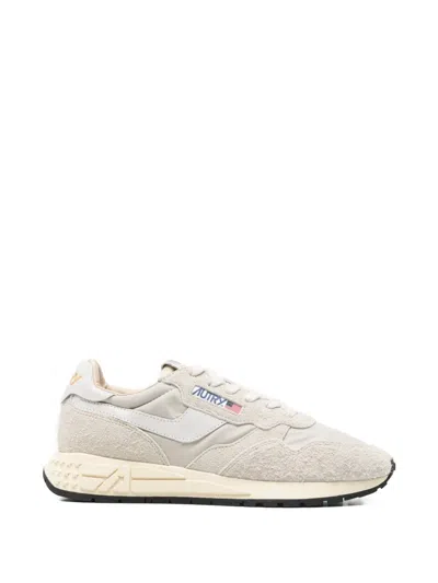 Autry Reelwind Suede Panelled Sneakers In Neutral