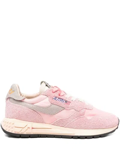 Autry Reelwind Suede Panelled Sneakers In Pink
