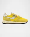 Autry Reelwind Suede Retro Trainer Sneakers In Whtbtrcup