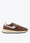 Autry Brown Leather Sneakers With Timeless Design In Brown