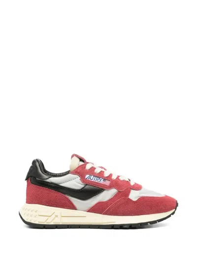 Autry Reelwind Low-top Sneakers In Red Crackled Leather