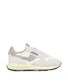 Autry Reelwind Low Sneakers In White Suede And Nylon In White