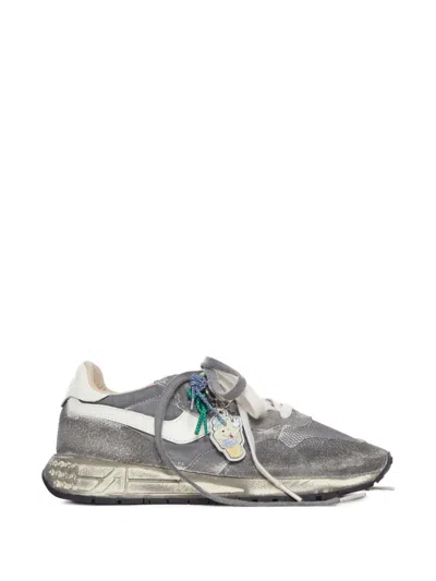 Autry Reelwind Super Vintage Panelled Distressed Sneakers In Gray