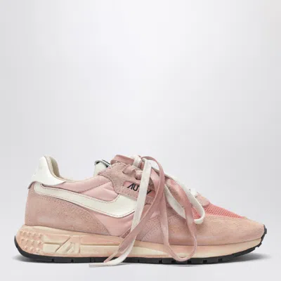 Autry Reelwind Super Vintage Sneakers In Nylon And Suede In Pink