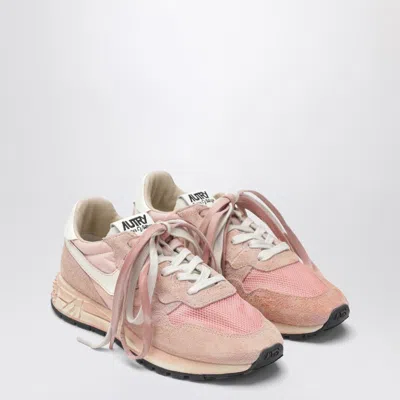 Autry Reelwind Super Vintage Sneakers In Pink Nylon And Suede