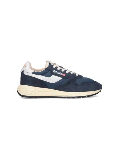 Autry Reelwind Super Vintage Sneakers With Suede Accents In Blue