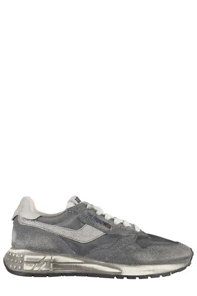Autry Reelwind Supervintage Low Sneakers With Vintage Effect In Gray