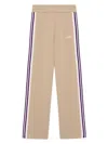 Autry Wide Leg High Waist Sweatpants With Side Stripe In Neutrals
