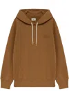 Autry Relaxed Fit Heavy Jersey Hoodie With Embroidered Logo In Brown
