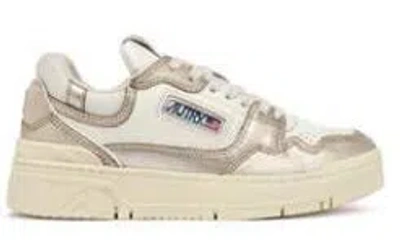 Autry Retro-inspired Sneakers With Chunky Sole And Metallic Accents In Neutral