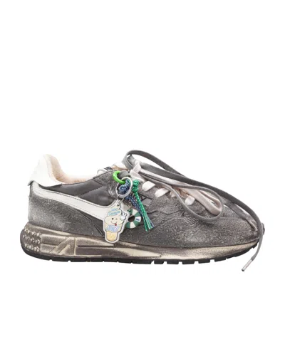 Autry Reelwind Super Vintage Sneakers In Nylon And Suede In Gray