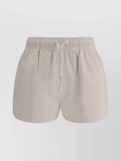 Autry Ribbed Corduroy Elastic Waistband Shorts In White