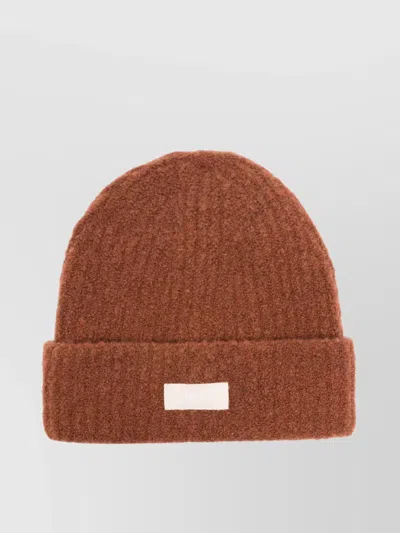 Autry Ribbed Edge Folded Brim Hat In Brown