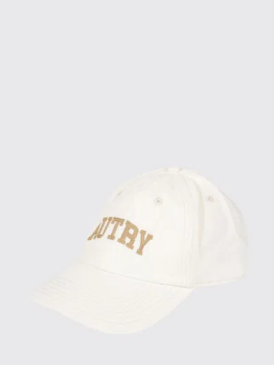 Autry Ribbed Wool Beanie Hat With Turn-up Cuff And Contrast Logo In White