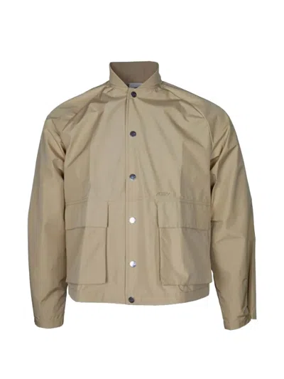 Autry Ribbed-collar Jacket In Neutral