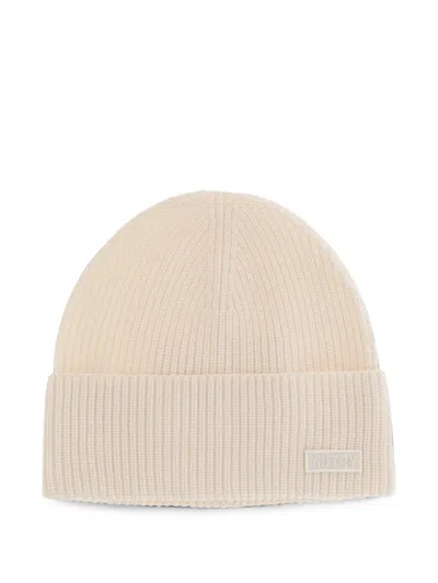 Autry Ribbed-knit Logo-patch Beanie Hat In Neutral