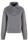 Autry Gray Cotton Sweatshirt With Zip In Grey